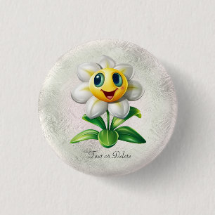 Weiße Blumen-Taste Button