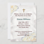 Weiße Blumen Taufe-Einladung Einladung (Vorderseite)
