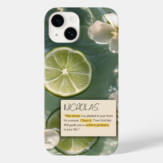 WEIßE BLUMEN UND ZITRONE IM MEER Case-Mate iPhone HÜLLE (Rückseite)