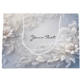 Weiße Blumenbeutel Geblüht Große Geschenktüte (Vorderseite)