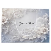 Weiße Blumenbeutel Geblüht Große Geschenktüte (Rückseite)