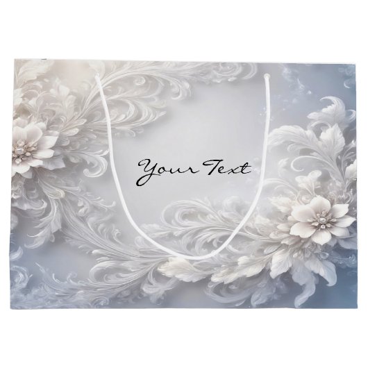 Weiße Blumenbeutel Geblüht Große Geschenktüte (Rückseite)