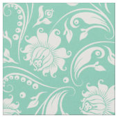 Weiße Blumendüsen mit individuellem Minzhintergrun Stoff (Nahaufnahme)