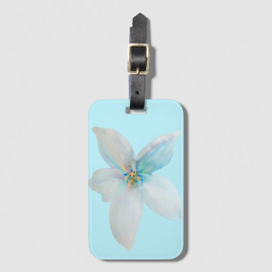 Weiße, blumenfarbene Blume Gepäckanhänger (Vorderseite Vertikal)