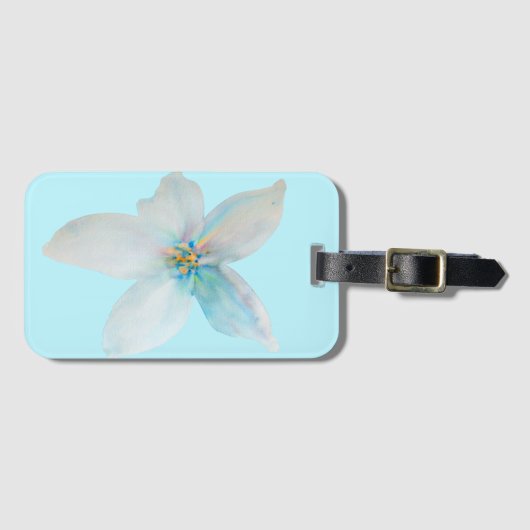 Weiße, blumenfarbene Blume Gepäckanhänger (Vorderseite (Horizontal))