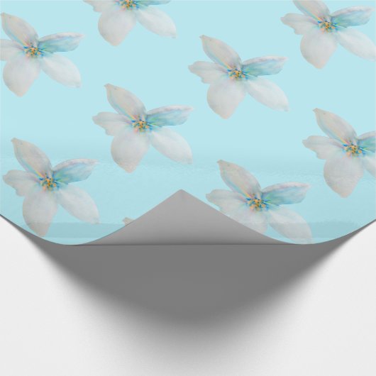 Weiße, blumenfarbene Blume Geschenkpapier (Ecke)