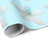 Weiße, blumenfarbene Blume Geschenkpapier (Rolleneckpunkt)
