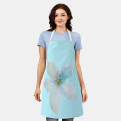 Weiße, blumenfarbene Blume Schürze (Getragen)