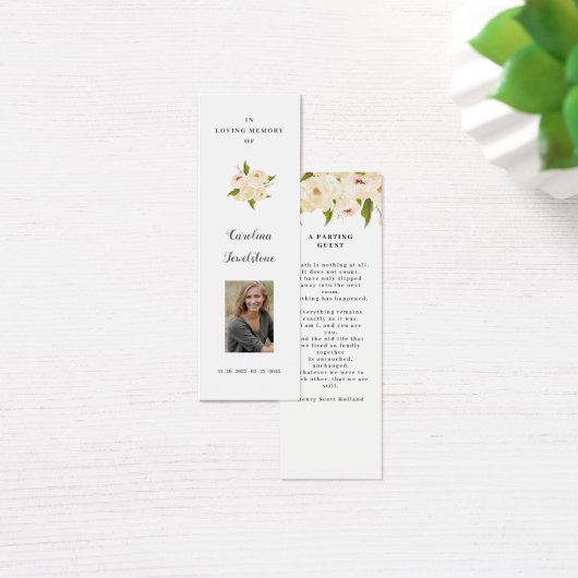 Weiße Blumenfeier zum Lesezeichen des Lebens (Schreibtisch)