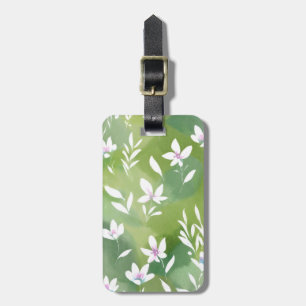 Weiße Blumenfelder   Elegante Frühlingsblumen  Gepäckanhänger