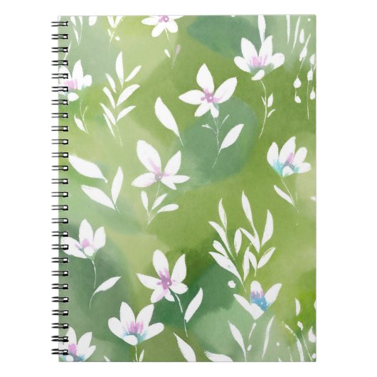 Weiße Blumenfelder | Elegante Frühlingsblumen  Notizblock (Vorderseite)