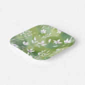 Weiße Blumenfelder | Elegante Frühlingsblumen Pappteller (Gewinkelt)