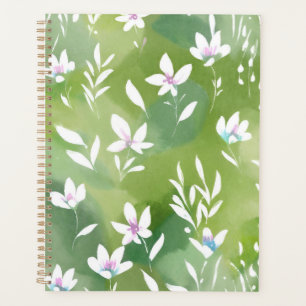 Weiße Blumenfelder Elegante Frühlingsblumen Planer