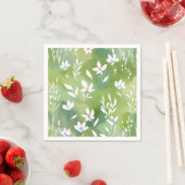Weiße Blumenfelder | Elegante Frühlingsblumen Serviette (Beispiel)