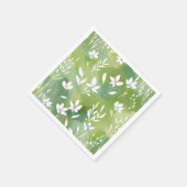 Weiße Blumenfelder | Elegante Frühlingsblumen Serviette (Ecke)