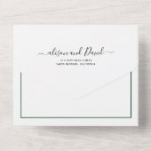 Weiße Blumengarten smaragdgrüne Hochzeit All In One Einladung (Rückseite)