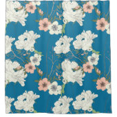 Weiße Blumengartenmuster Duschvorhang (Vorderseite)