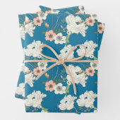 Weiße Blumengartenmuster Geschenkpapier Set (Beispiel)