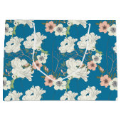 Weiße Blumengartenmuster Große Geschenktüte (Vorderseite)