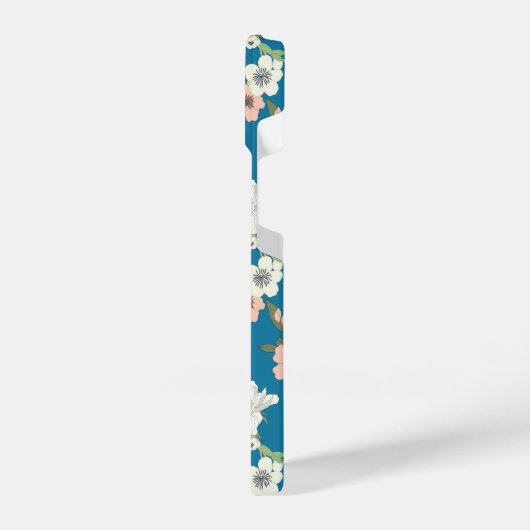 Weiße Blumengartenmuster iPhone Hülle (Linke Seite)