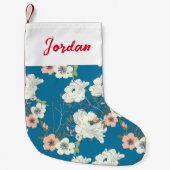 Weiße Blumengartenmuster Kleiner Weihnachtsstrumpf (Vorderseite)