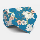 Weiße Blumengartenmuster Krawatte (Gerollt)