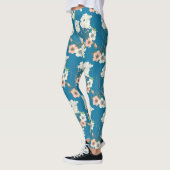 Weiße Blumengartenmuster Leggings (Links)