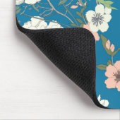 Weiße Blumengartenmuster Mousepad (Ecke)