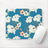 Weiße Blumengartenmuster Mousepad (Mit Mouse)
