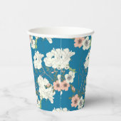 Weiße Blumengartenmuster Pappbecher (Rechts)