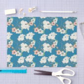 Weiße Blumengartenmuster Seidenpapier (Handwerk)