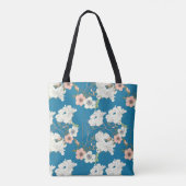 Weiße Blumengartenmuster Tasche (Rückseite)