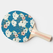 Weiße Blumengartenmuster Tischtennis Schläger (Seitenansicht)