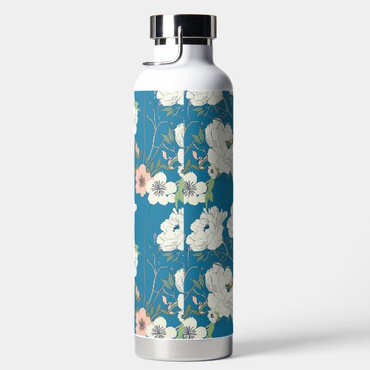 Weiße Blumengartenmuster Trinkflasche (Rechts)