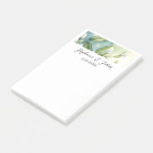 Weiße Blumengrün Blätter Elegante Rustikale Hochze Post-it Klebezettel (angewinkelt)