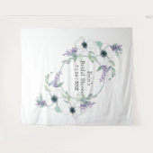 Weiße Blumengrün Brautparty Hintergrund Wandteppich (Vorderseite (Horizontal))