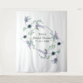 Weiße Blumengrün Brautparty Hintergrund Wandteppich (Vorderseite)