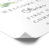 Weiße Blumengrün Erste Kommunion Willkommen Poster (Ecke)