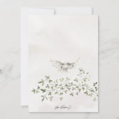 Weiße Blumengrün Foliage Boho Arch Wedding Einladung (Rückseite)