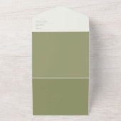 Weiße Blumengrün Hochzeit All In One Einladung (Außenbereich)