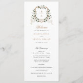 Weiße Blumengrün Ivy Wappen Sage Wedding Programm (Vorderseite)