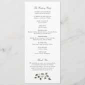 Weiße Blumengrün Ivy Wappen Sage Wedding Programm (Rückseite)