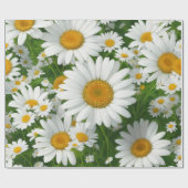 Weiße Blumengrün mit süßem, dunklem Muster Geschenkpapier (Flach)