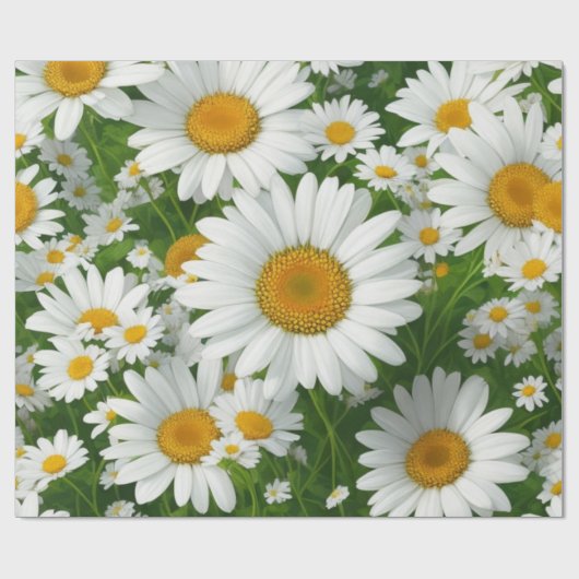 Weiße Blumengrün mit süßem, dunklem Muster Geschenkpapier (Flach)