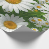 Weiße Blumengrün mit süßem, dunklem Muster Geschenkpapier (Ecke)