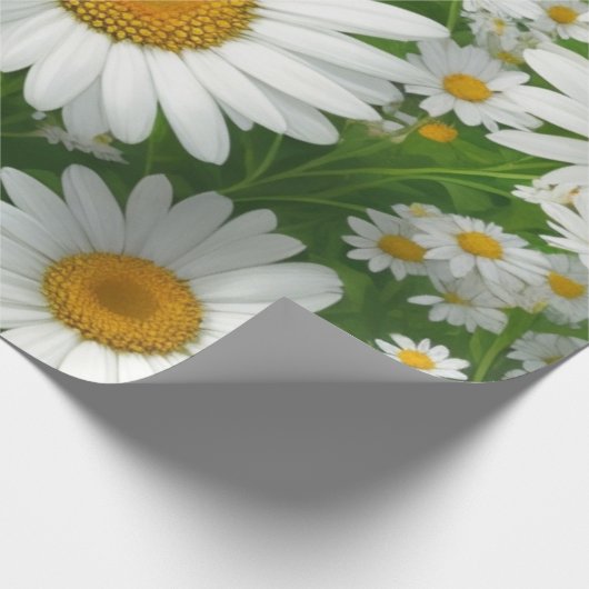 Weiße Blumengrün mit süßem, dunklem Muster Geschenkpapier (Ecke)