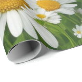 Weiße Blumengrün mit süßem, dunklem Muster Geschenkpapier (Rolleneckpunkt)