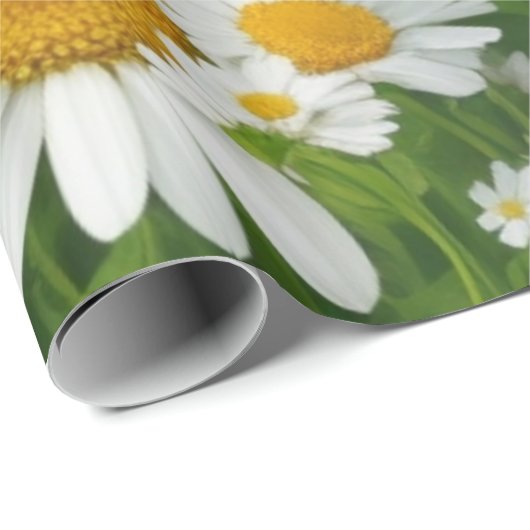 Weiße Blumengrün mit süßem, dunklem Muster Geschenkpapier (Rolleneckpunkt)