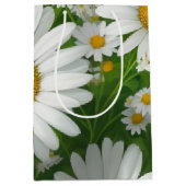 Weiße Blumengrün mit süßem, dunklem Muster Mittlere Geschenktüte (Vorderseite)