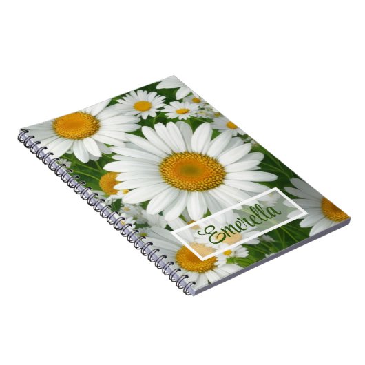 Weiße Blumengrün mit süßem, dunklem Muster Notizblock (Rechte Seite)